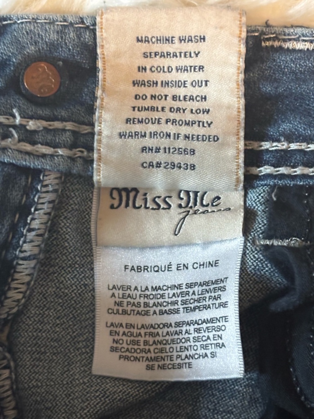 Women’s Miss Me Jeans Size 28 Skinny Inseam 32 Jw5617S Rhinestone Embellished - Picture 9 of 9